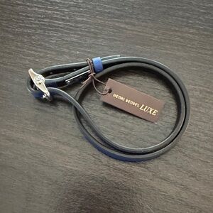 Henri Bendel Luxe Black and Blue leather bracelet